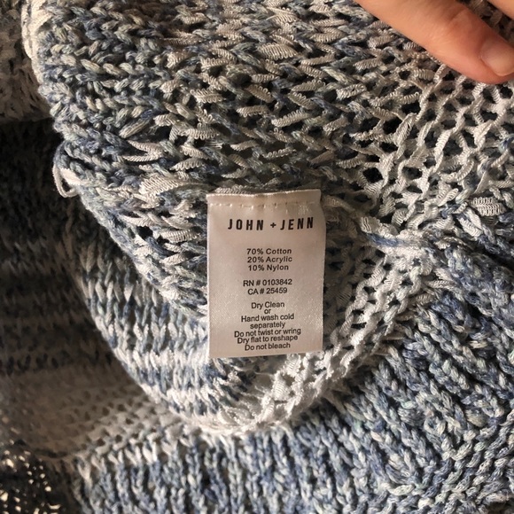 Closet closing, make offer! John + Jenn Loose Knit Blue Striped Sweater XS - Picture 4 of 6